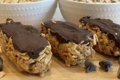 Thumbnail for No-Bake Peanut Butter Crispy Bars (Healthy, Vegan, Oil-Free & Budget-Friendly)